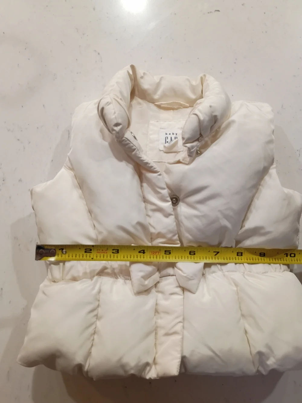 baby GAP Cream Puffer Vest with Bow